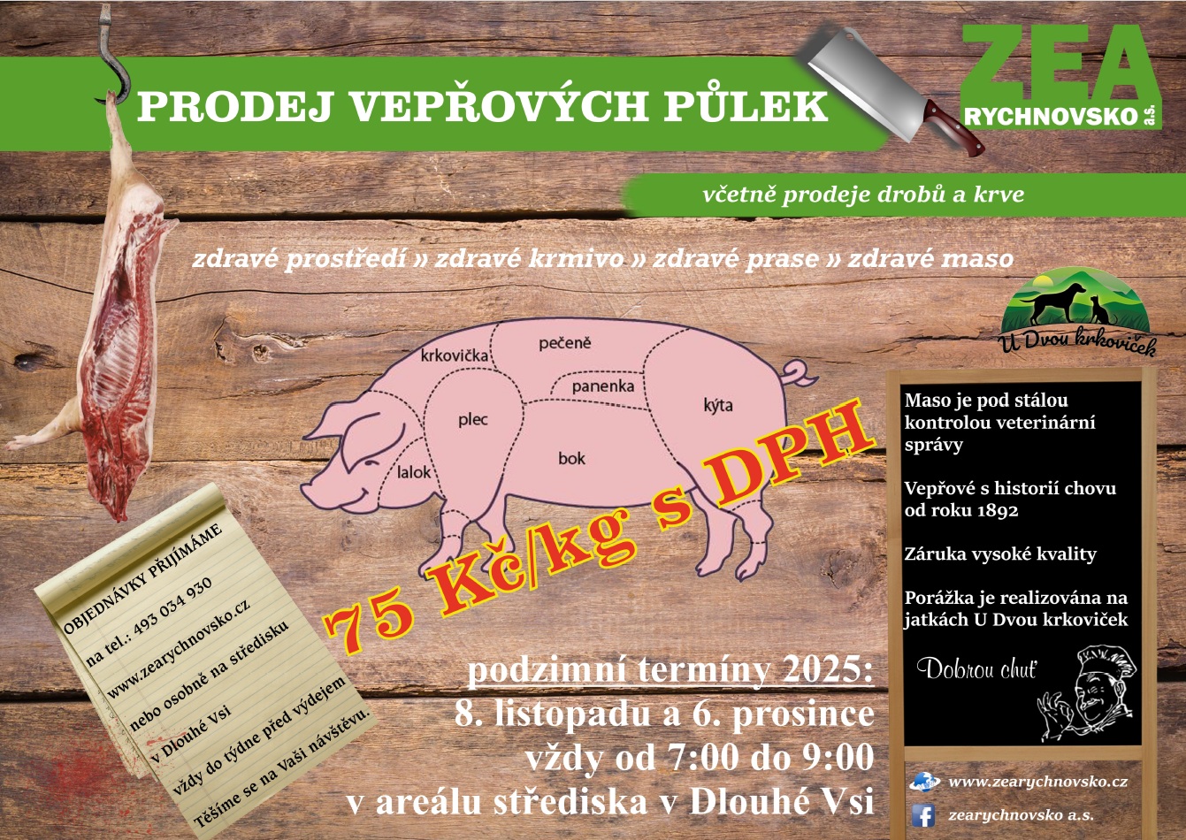 Prodej vepřových půlek podzim 2025